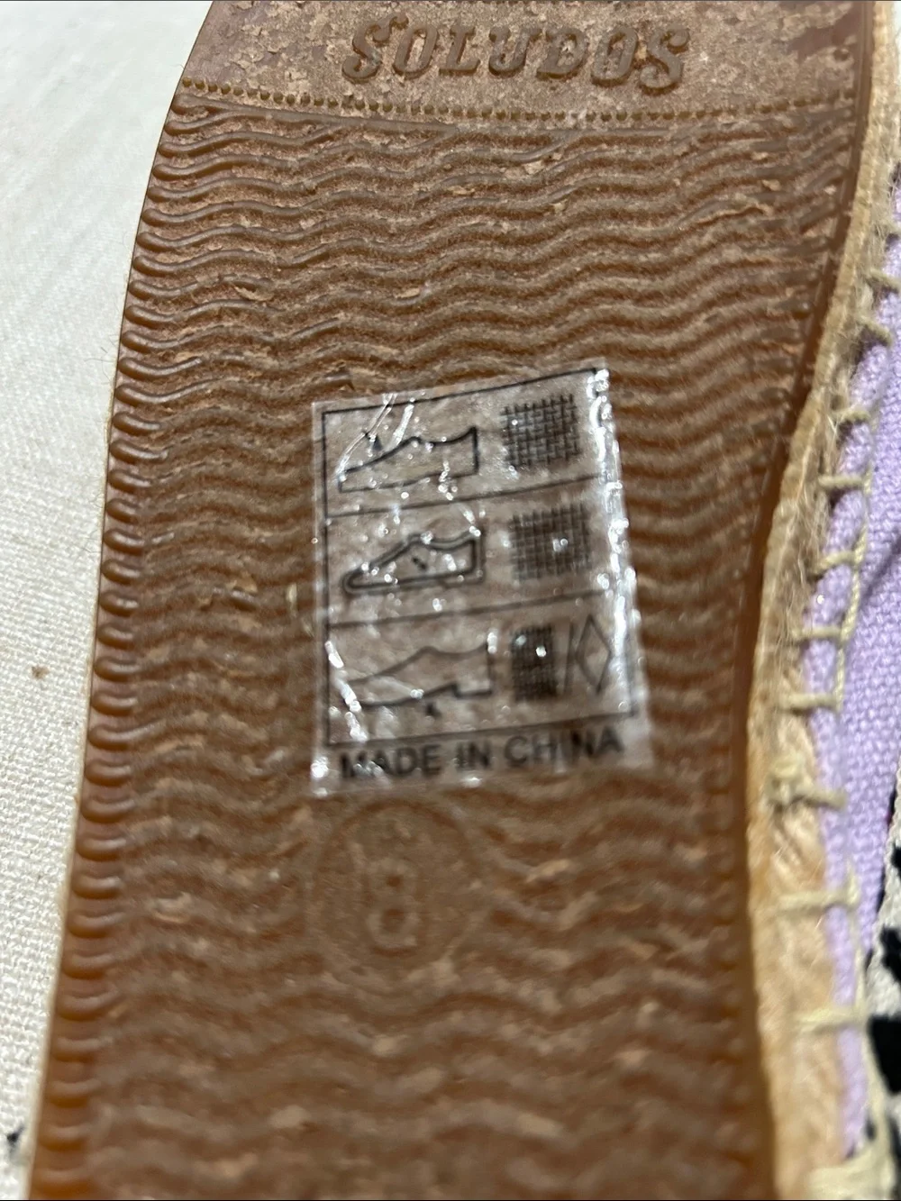 Soludos Coco Espadrille Slides Lavender Pom Pom Bohemian Tassel Summer Jute Sz 8